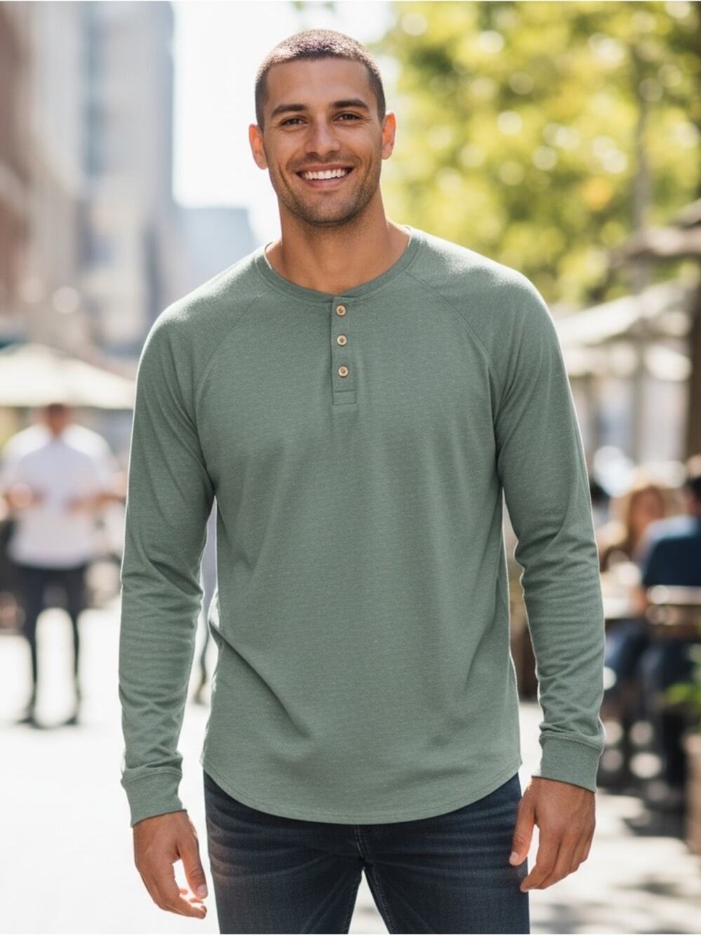 GOODFELLOW Men’s XL Mint Green Long Sleeve T-shirt